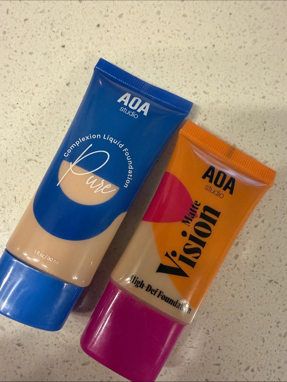 AOA Studio Liquid Foundation Duo - Blue & Orange Tubes